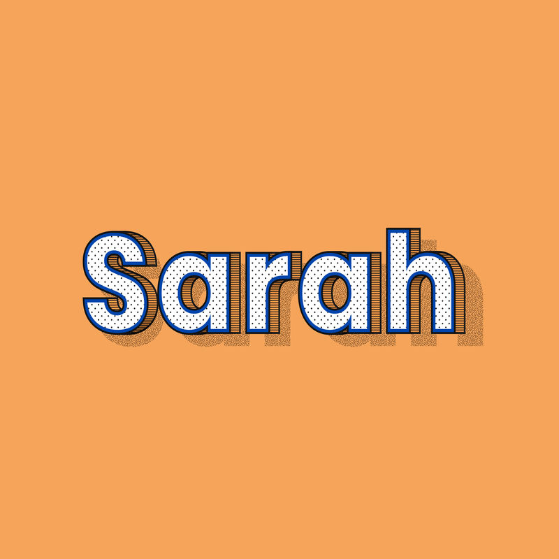 女性姓名Sarah字体刻字