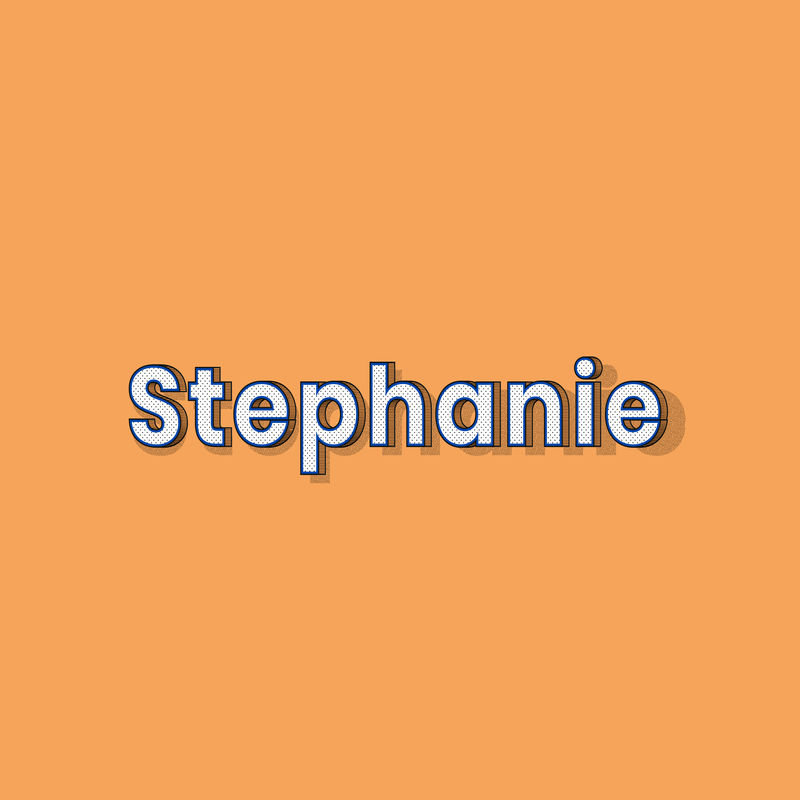 Stephanie name复古虚线风格设计