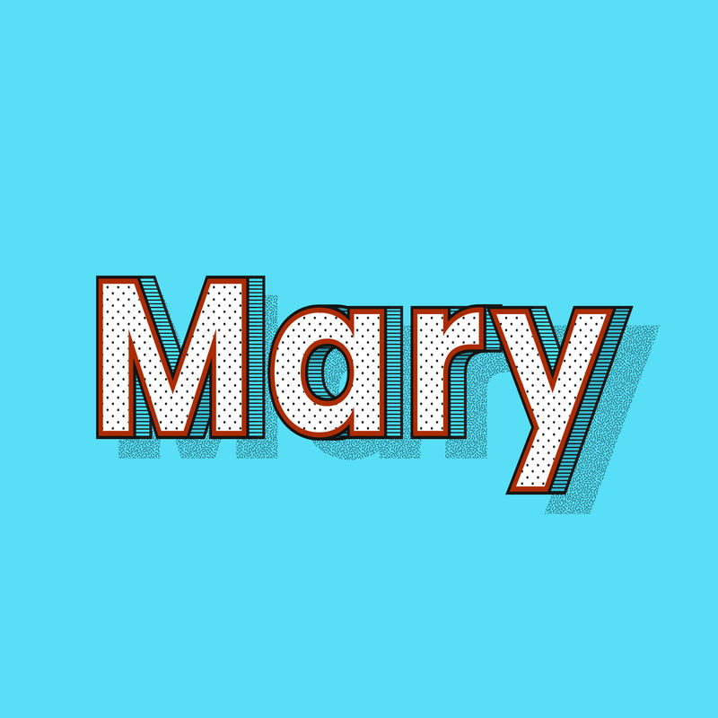 女性姓名玛丽字体刻字