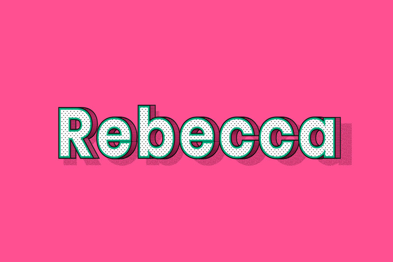 女性姓名Rebecca字体刻字