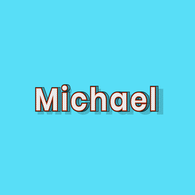 Michael name半色调阴影样式排版