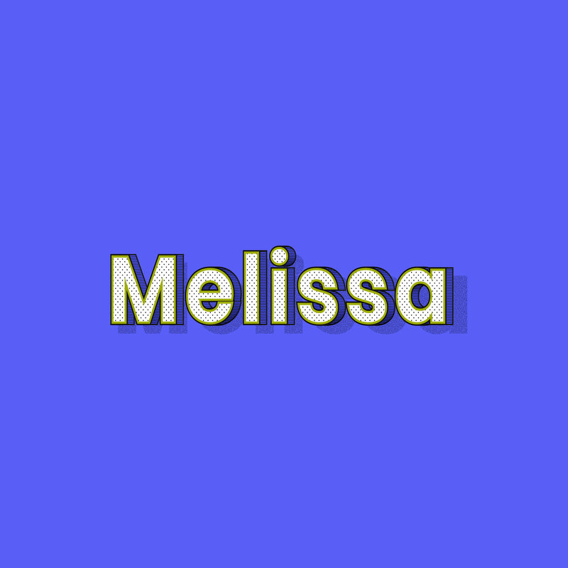 Melissa name半色调阴影样式排版