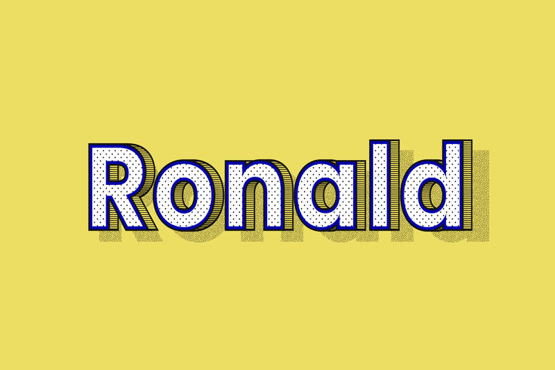罗纳德姓名字体阴影复古排版