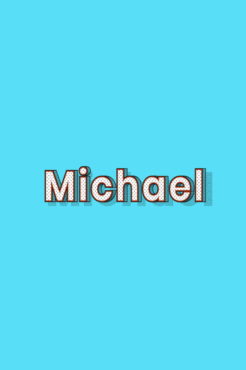 Michael姓名字体阴影复古排版