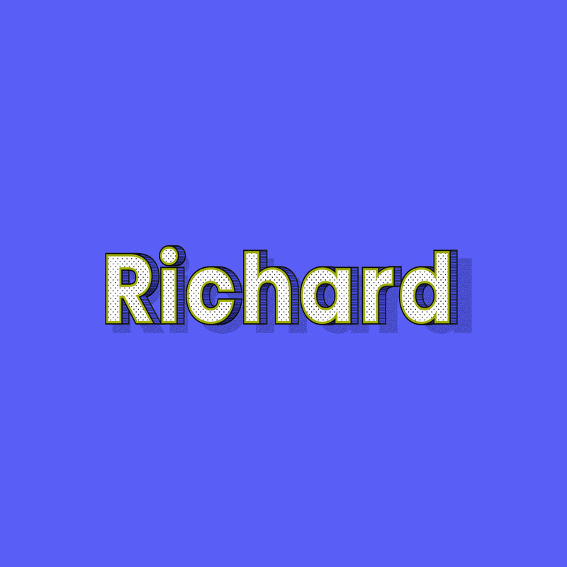 男性姓名Richard字体刻字