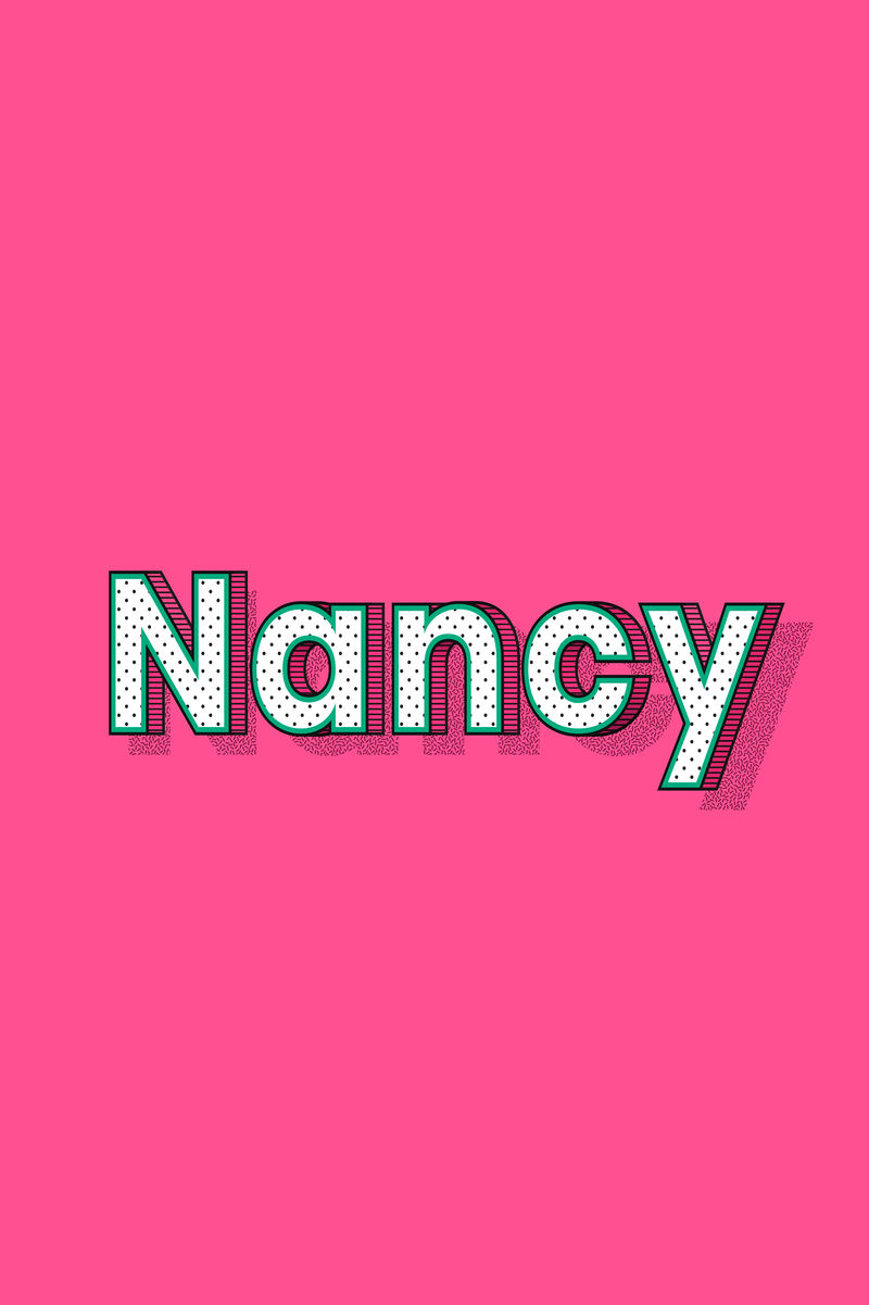 Nancy姓名字体阴影复古排版