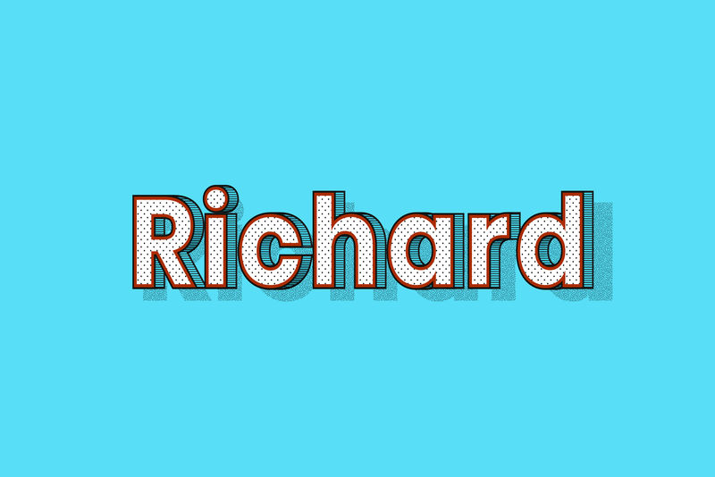 Richard name半色调阴影样式排版