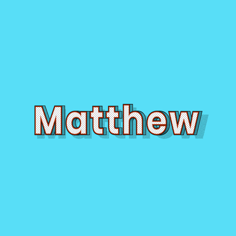 Matthew name复古点式设计