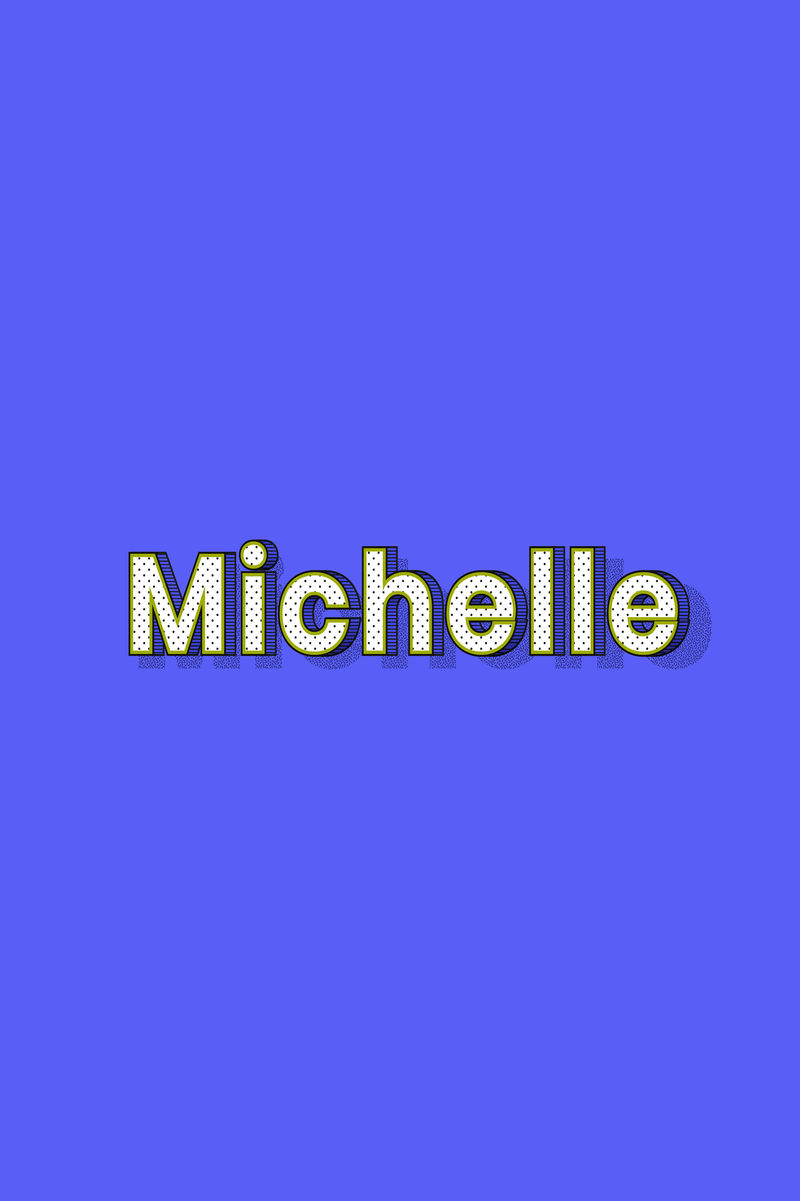 Michelle姓名字体阴影复古排版