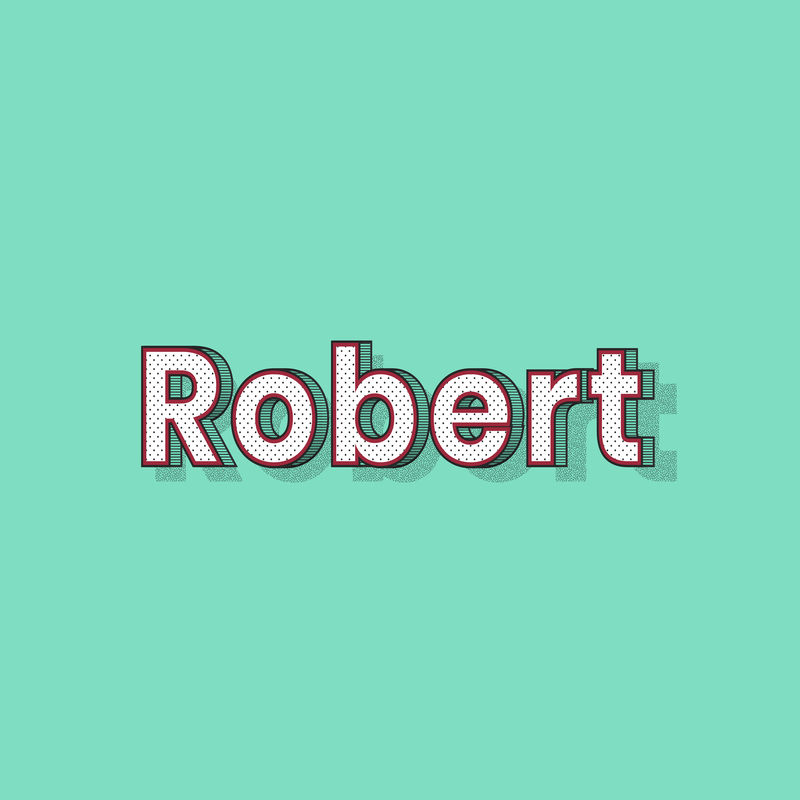 罗伯特男性姓名复古波尔卡圆点字体