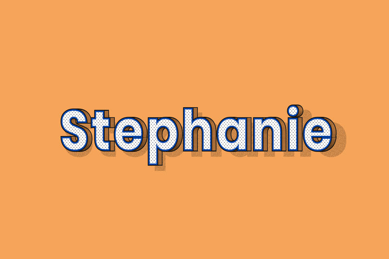 Stephanie name半色调阴影样式排版