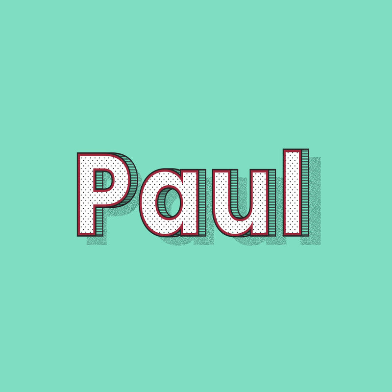 保罗姓名字体阴影复古排版