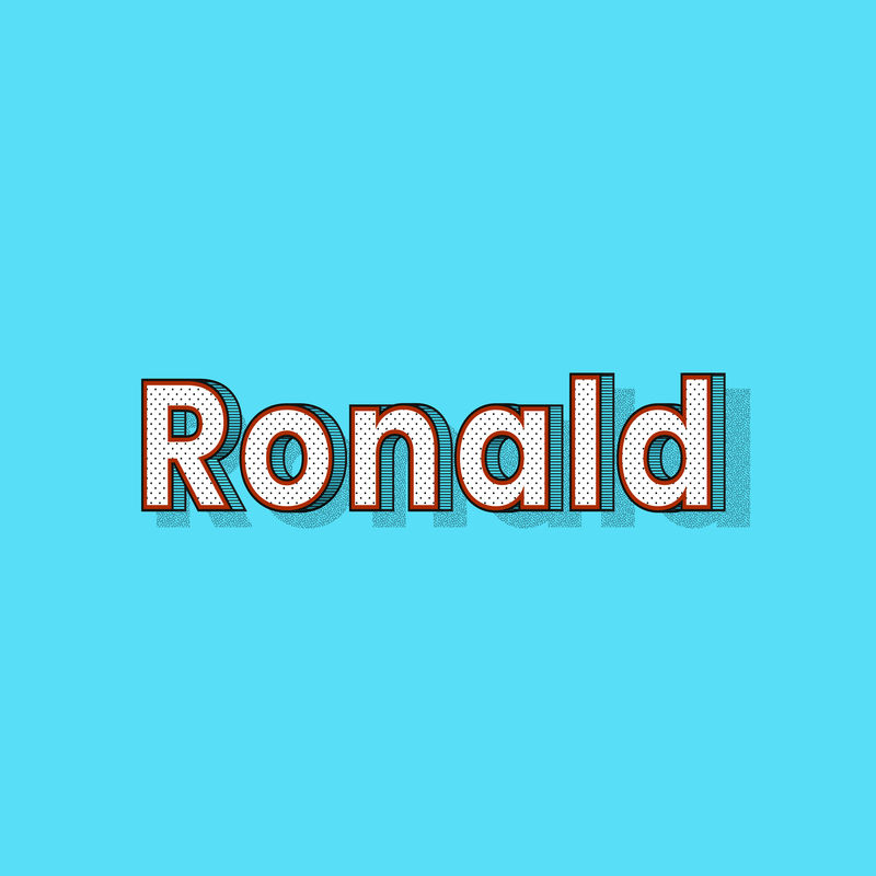 Ronald name复古点式设计