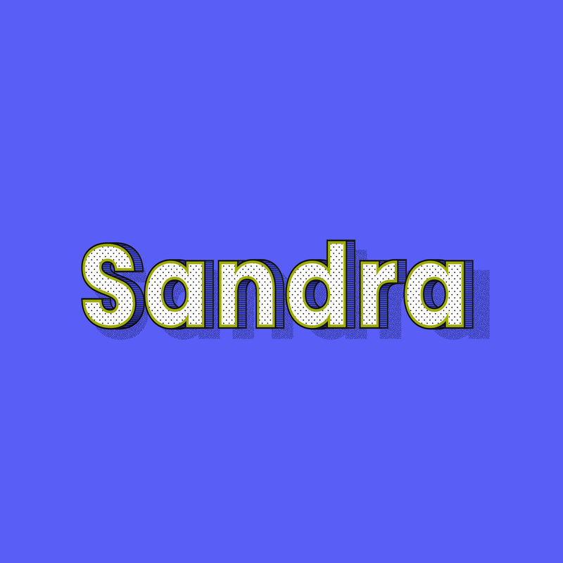 Sandra name半色调阴影样式排版