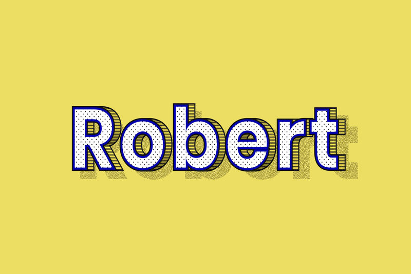 罗伯特姓名字体阴影复古排版