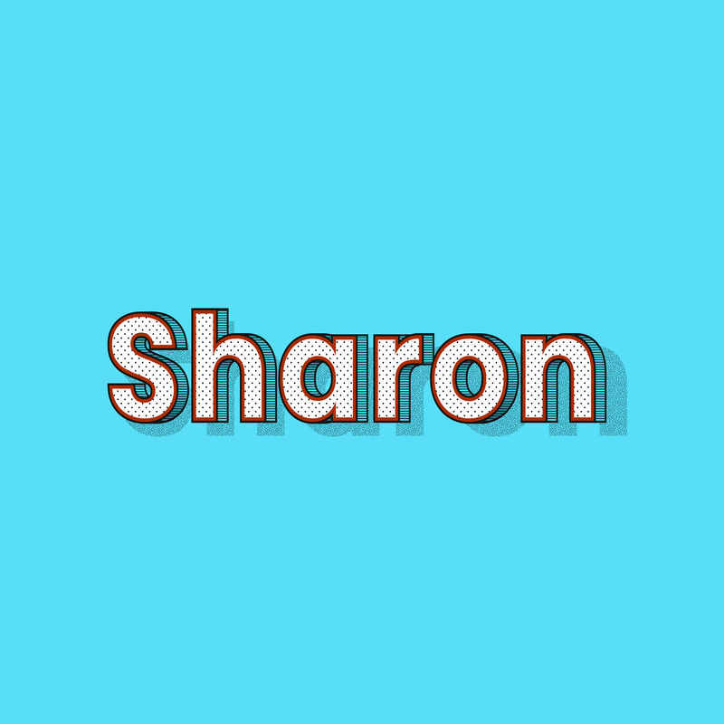 Sharon姓名字体阴影复古排版