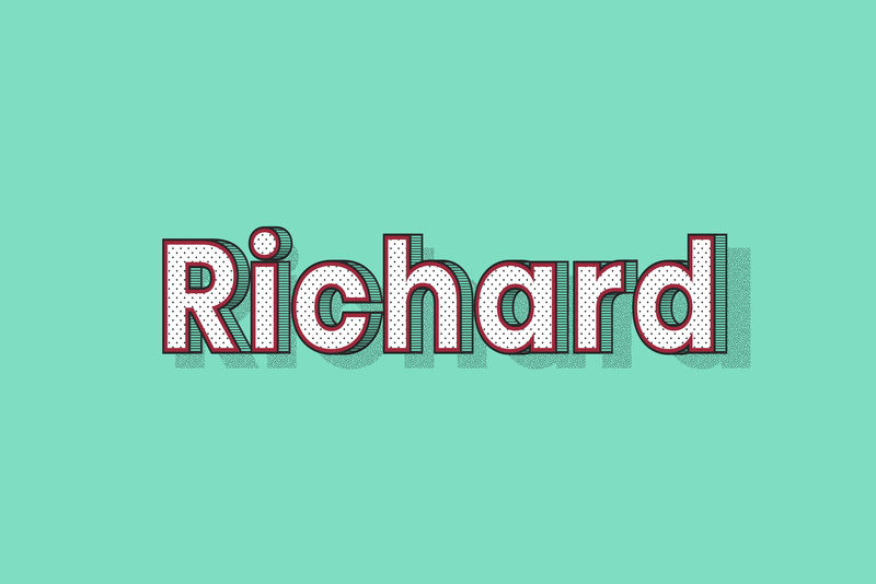 Richard name字体阴影复古排版