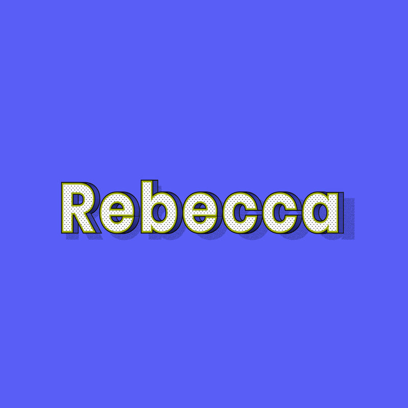 女性姓名Rebecca字体刻字