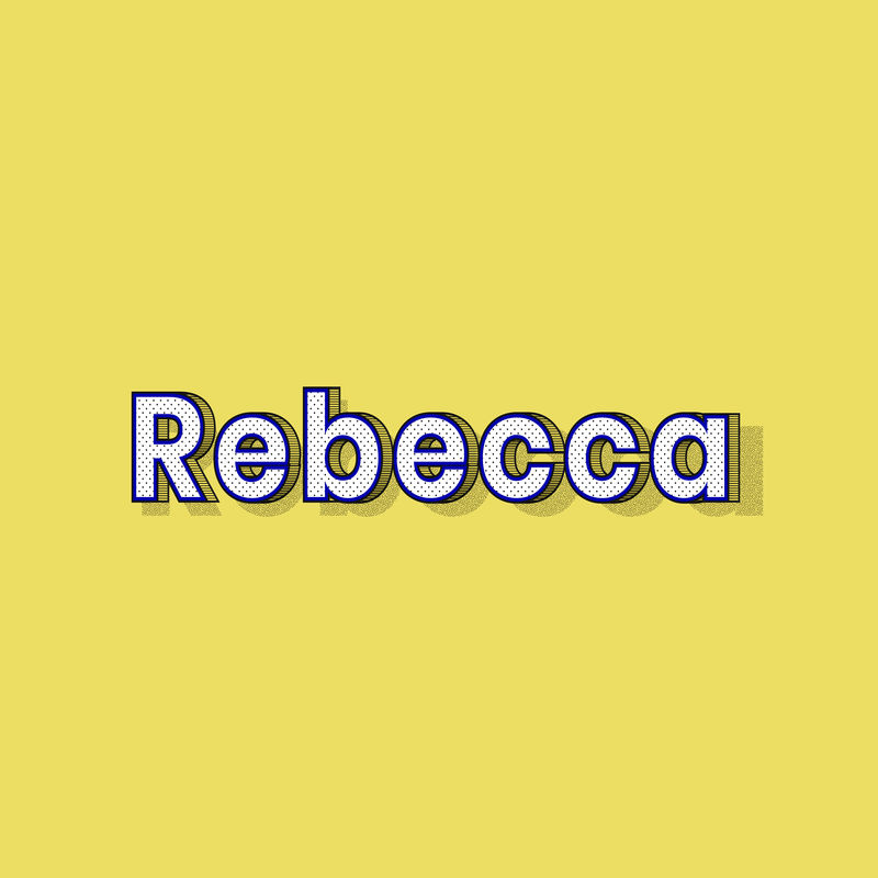 丽贝卡姓名复古点式设计