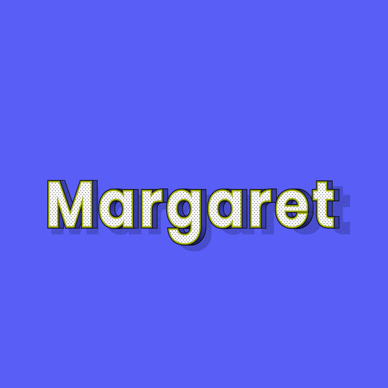 Margaret name半色调阴影样式排版