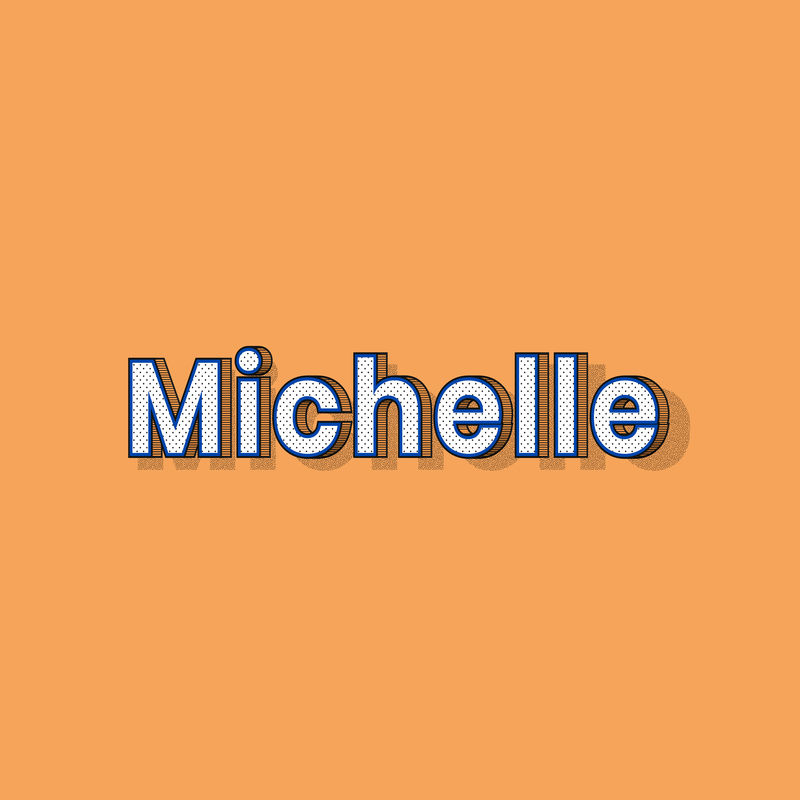 Michelle女性姓名复古波尔卡圆点字体