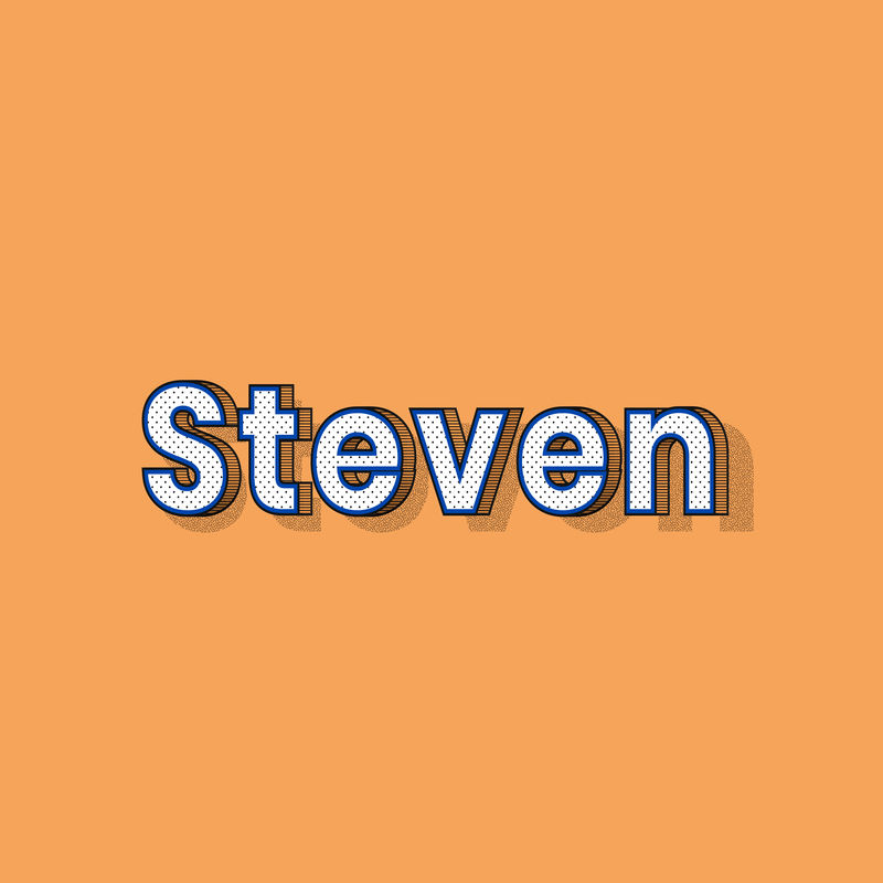 Steven name半色调阴影样式排版