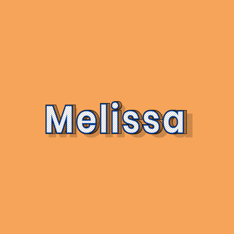 女性姓名Melissa字体刻字