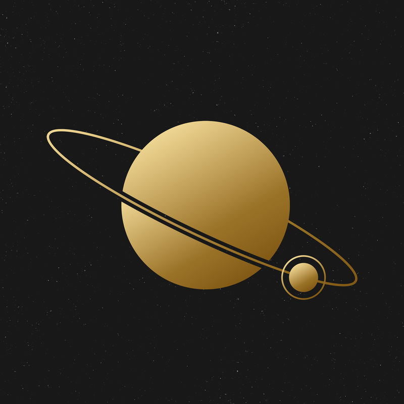 银河土星元素黄金美学行星艺术