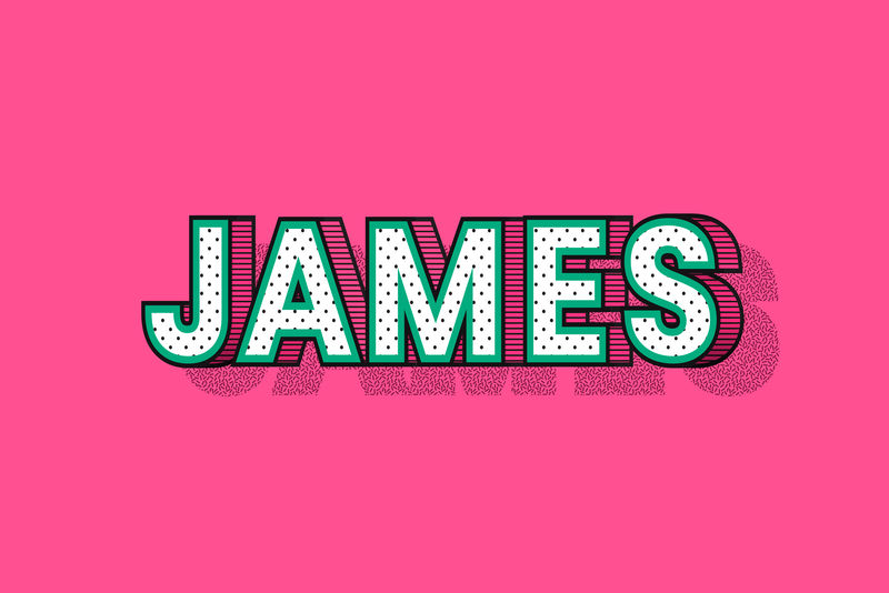 詹姆斯姓名字体阴影复古排版