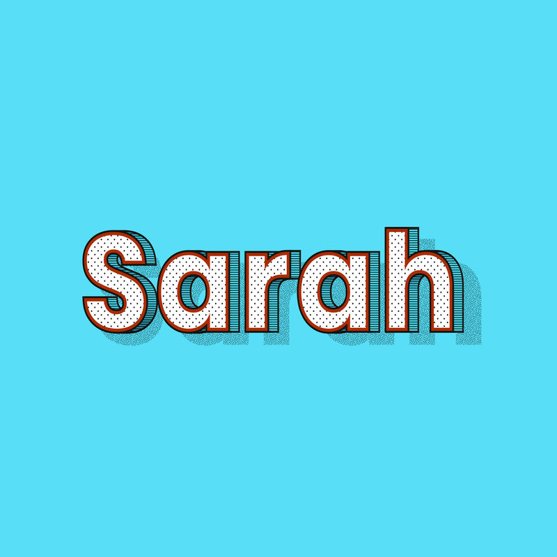 Sarah name半色调阴影样式排版