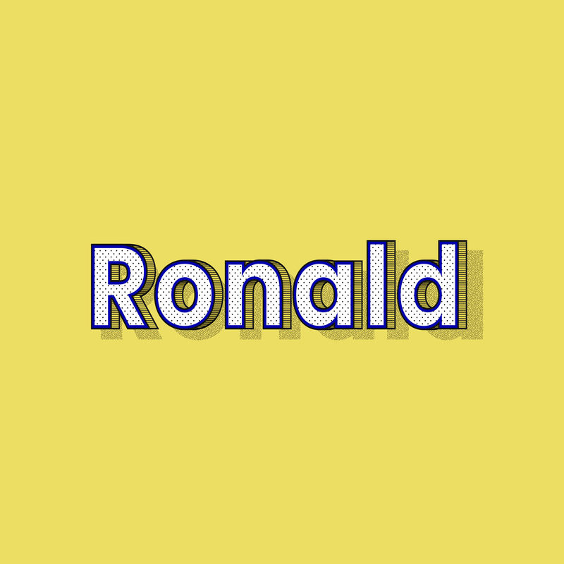 Ronald name半色调阴影样式排版