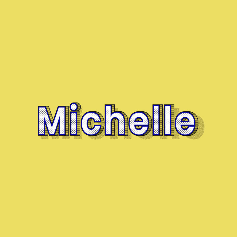 Michelle姓名字体阴影复古排版