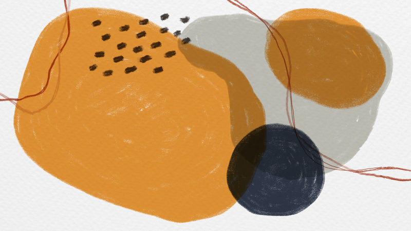 彩色橙色抽象水彩圆圈背景插图