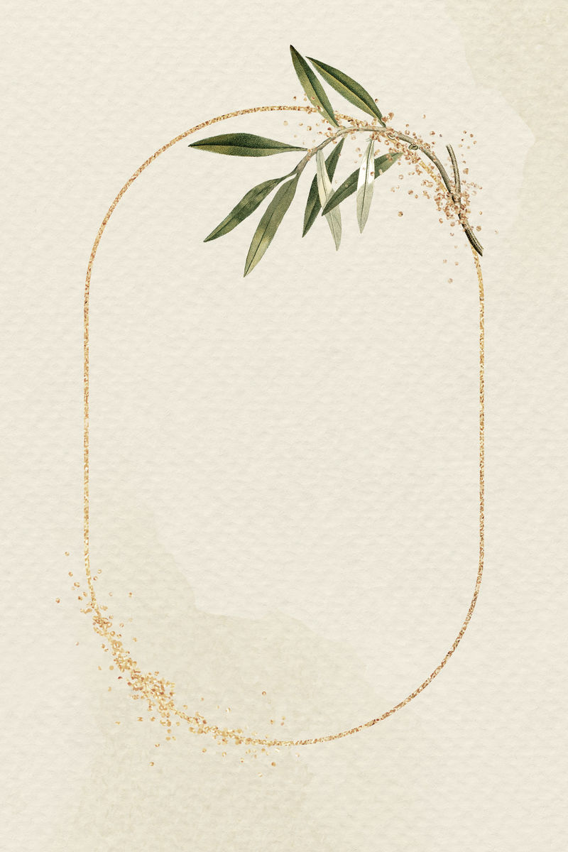 椭圆形金框带橄榄枝插图