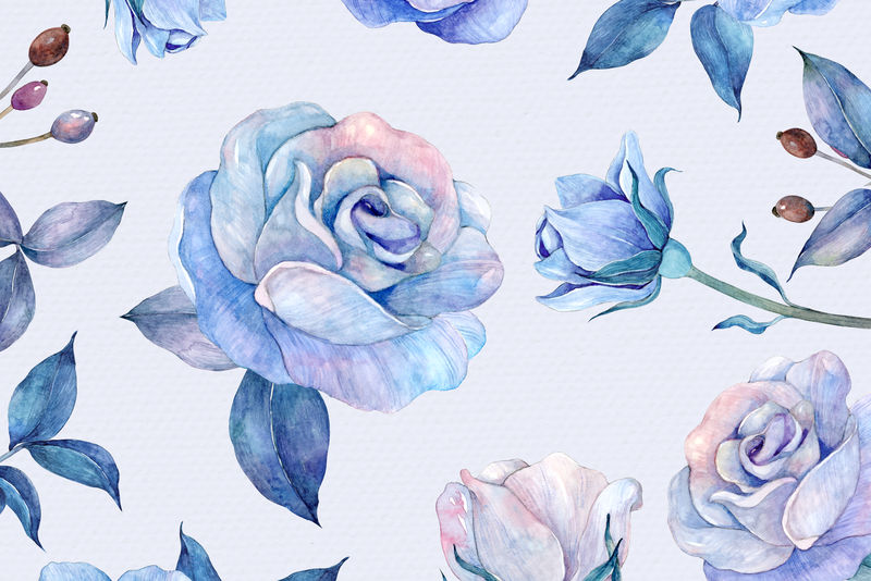 蓝玫瑰图案背景设计