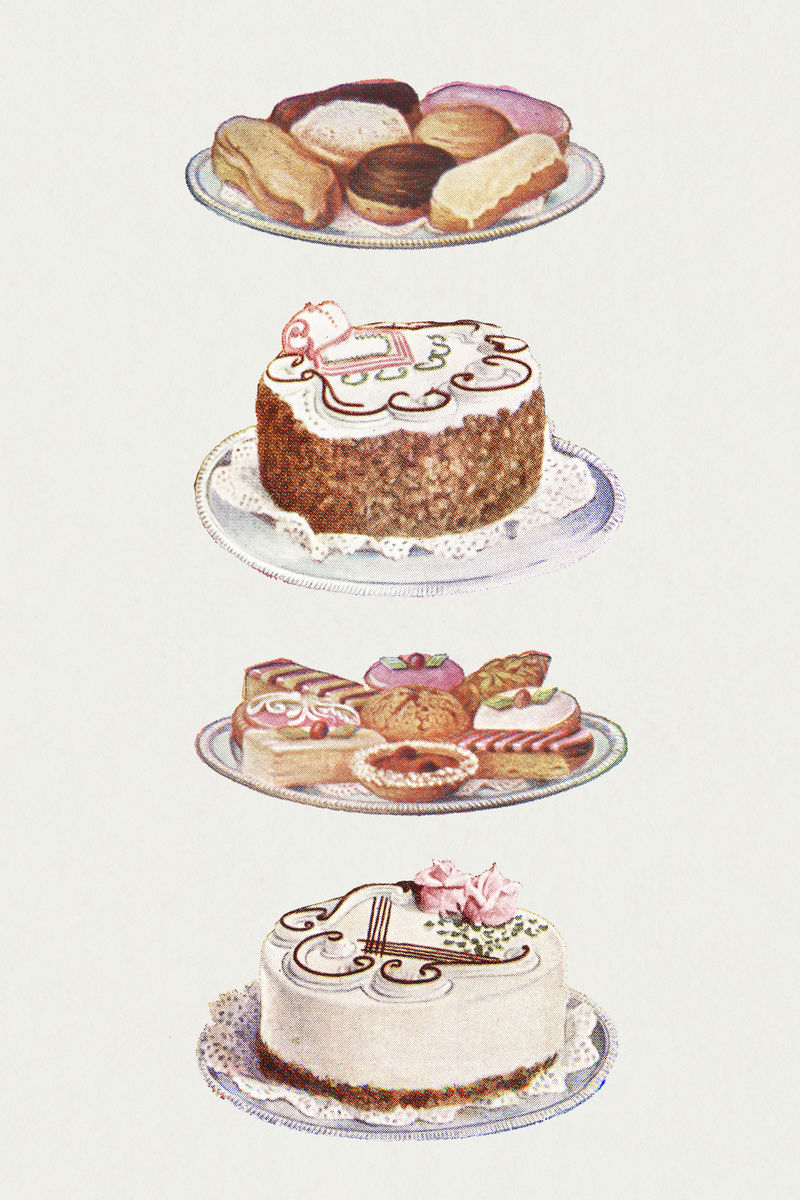 复古手绘蛋糕系列设计资源