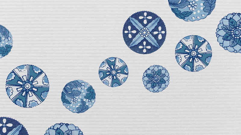 海军蓝花卉图案背景设计