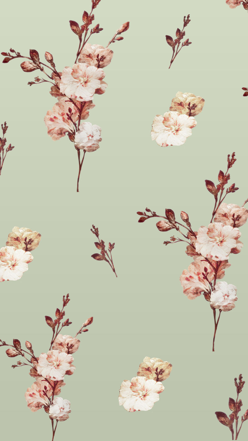 复古花卉背景插图模板