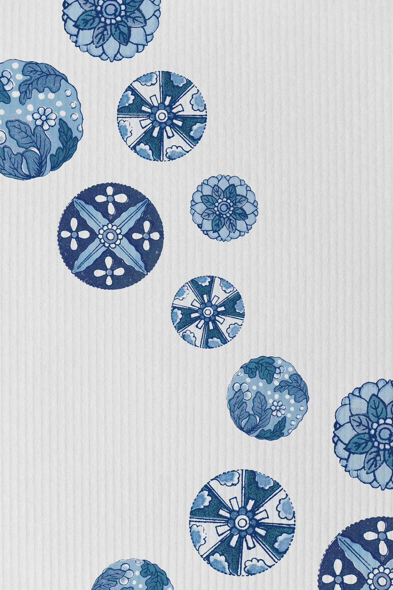 海军蓝花卉图案背景设计
