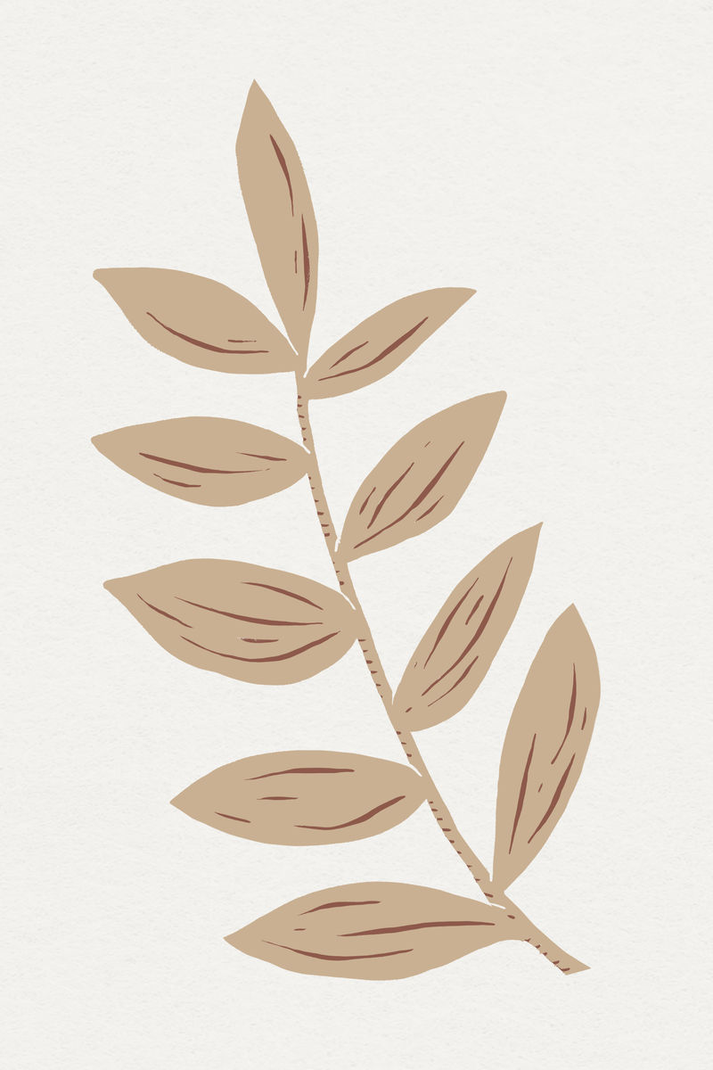 复古米色叶子psd植物模板图案