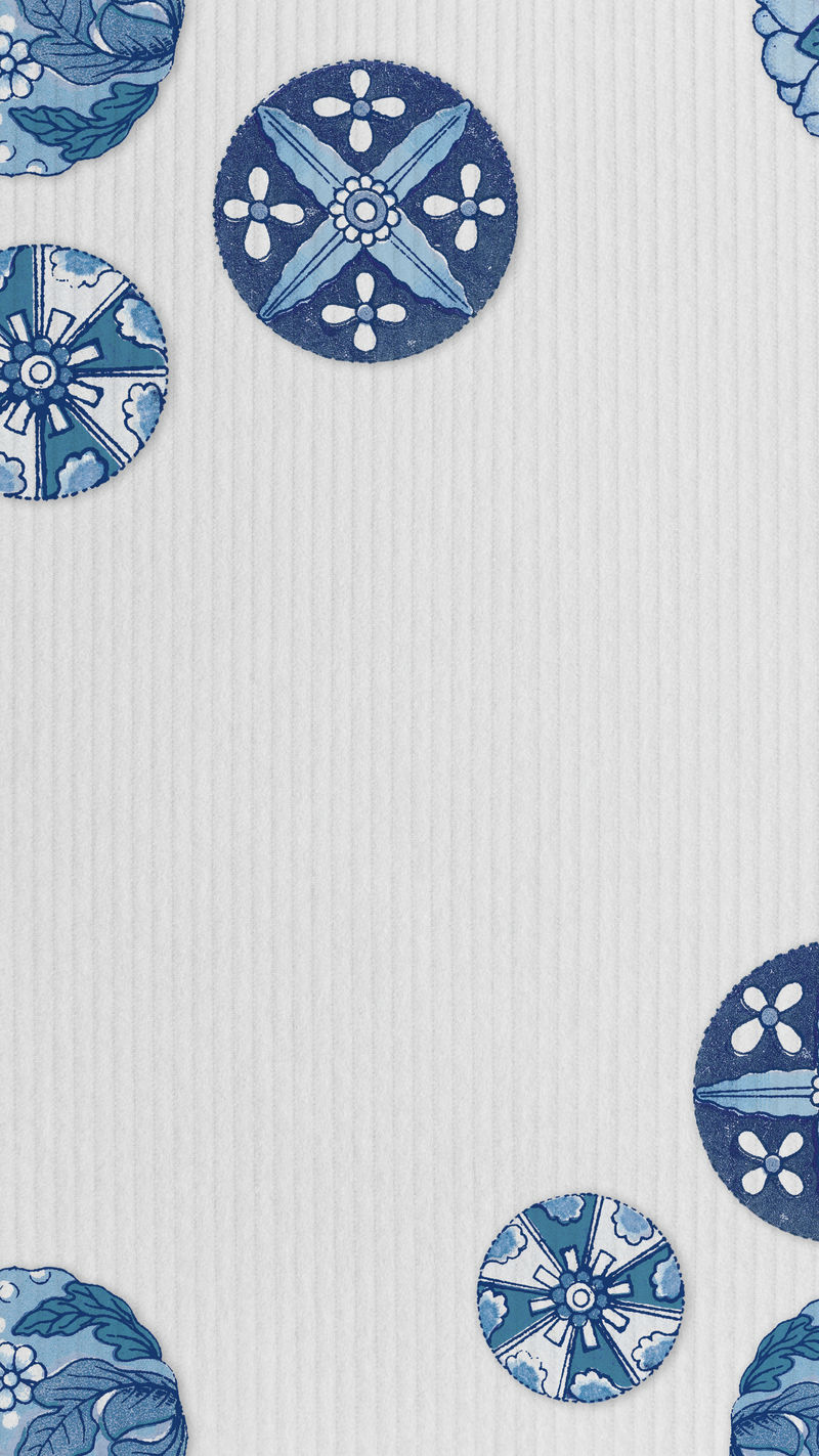 海军蓝花卉图案框架背景设计