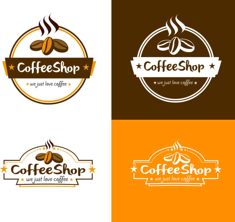 咖啡店矢量标志创意设计