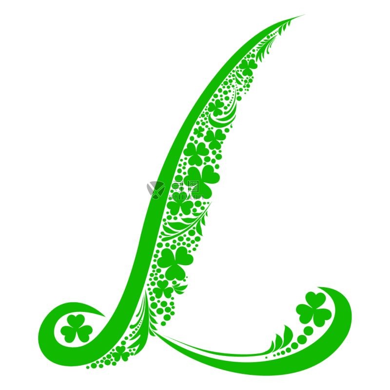 矢量绿色字母L