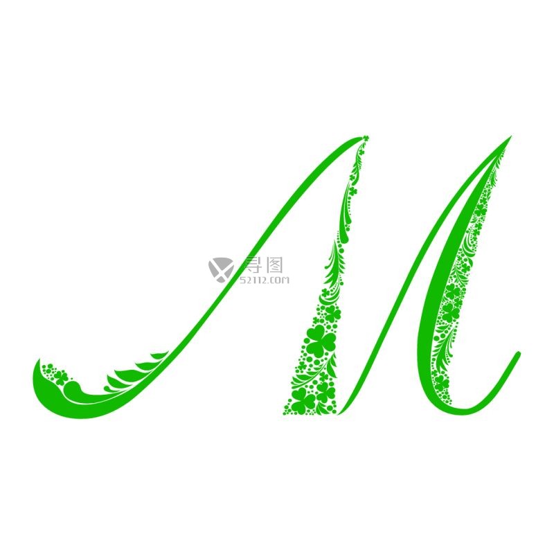 矢量绿色字母M