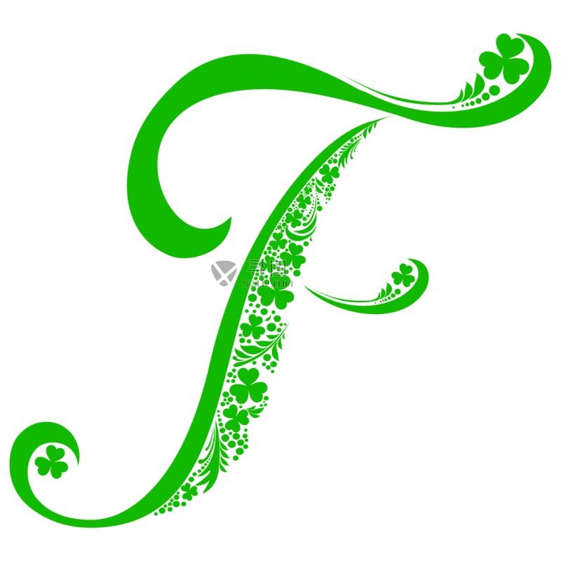 矢量绿色字母F