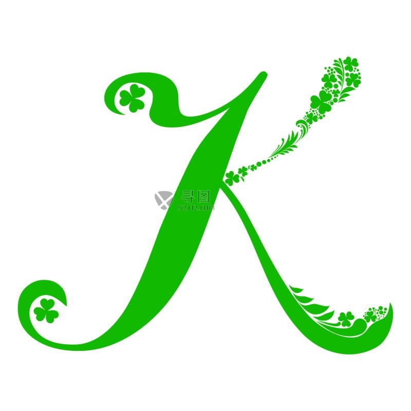 矢量绿色字母K