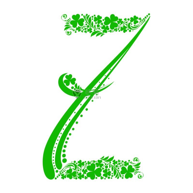 矢量绿色字母Z
