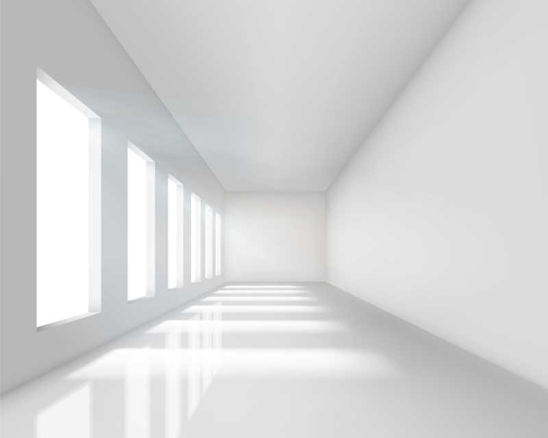 空白的大厅长廊矢量图