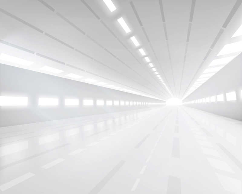 明亮空白的大厅隧道矢量图