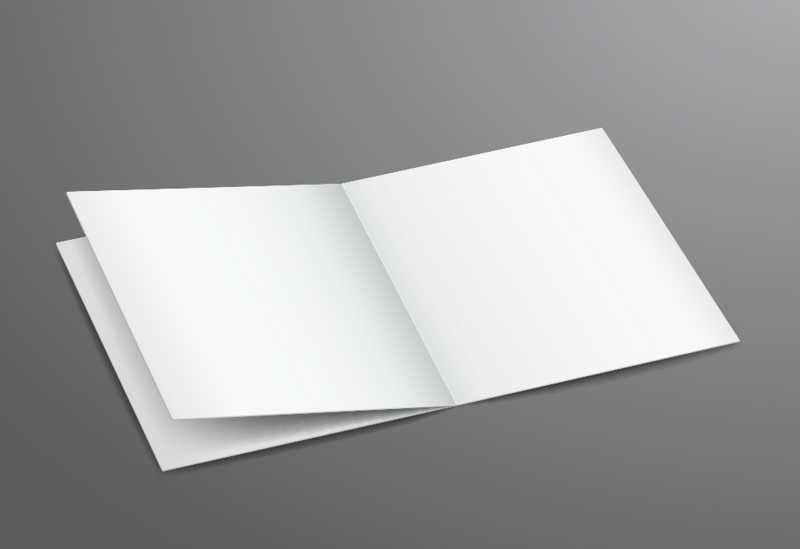 灰色背景上的空白小册子矢量图